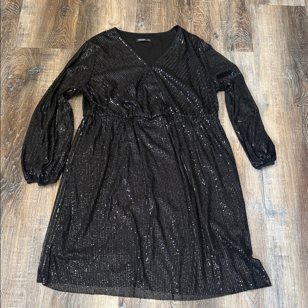 SHEIN Black Sequin Mini Dress